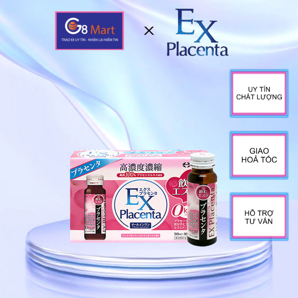 Nước Uống Bổ Sung Collagen đẹp da EX EITOH Placenta Nhật bản (10 lọ)_G8mart