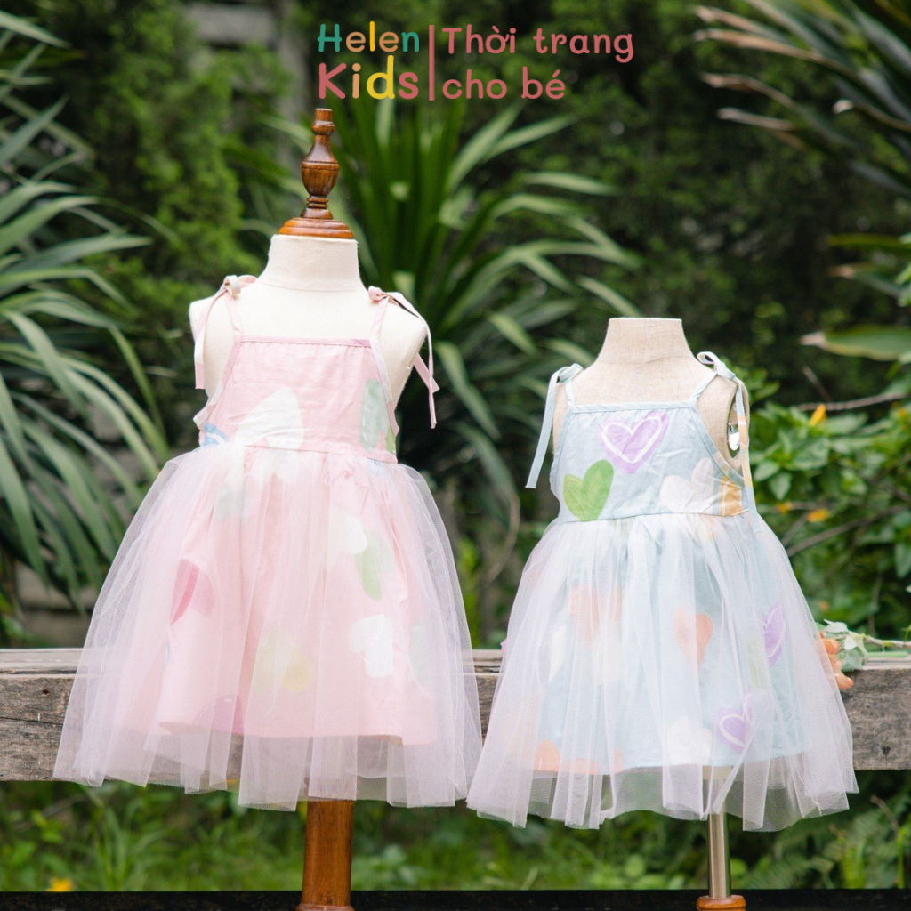 Váy 2 Dây Helen Kids Đầm Công Chúa Xòe Bồng Bé Gái OP