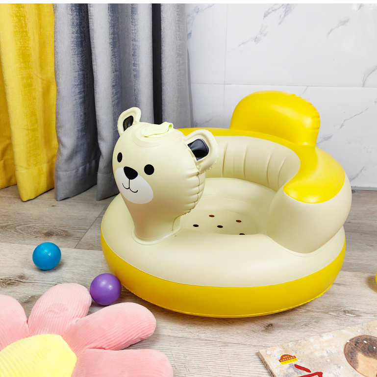 Ghế hơi tập ngồi cho bé Kichilachi, ghế phao ngồi ăn dặm bơm hơi chống ngã