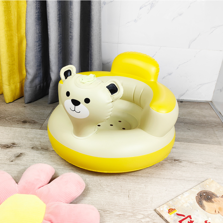 Ghế hơi tập ngồi cho bé Kichilachi, ghế phao ngồi ăn dặm bơm hơi chống ngã