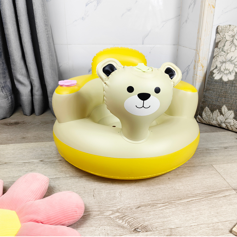 Ghế hơi tập ngồi cho bé Kichilachi, ghế phao ngồi ăn dặm bơm hơi chống ngã