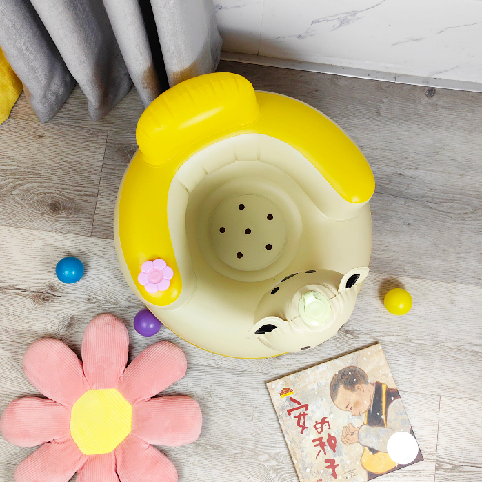 Ghế hơi tập ngồi cho bé Kichilachi, ghế phao ngồi ăn dặm bơm hơi chống ngã