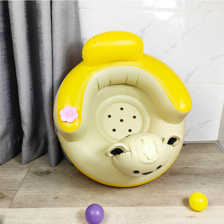 Ghế hơi tập ngồi cho bé Kichilachi, ghế phao ngồi ăn dặm bơm hơi chống ngã