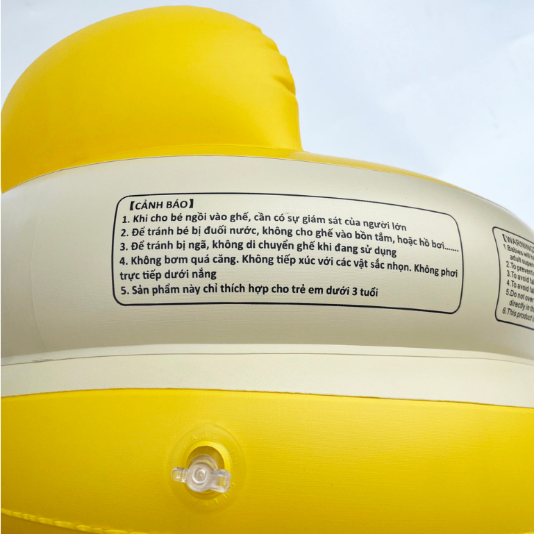 Ghế hơi tập ngồi cho bé Kichilachi, ghế phao ngồi ăn dặm bơm hơi chống ngã