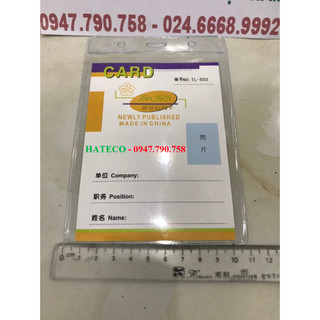Bao thẻ tên 503, dọc, kt 110*160mm - thẻ đeo nhân viên - thẻ nhà báo, hội nghị
