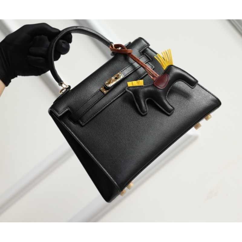 Túi xách nữ HM kelly da thật 100% sang chảnh dã man -3 màu chuẩn xịn kèm ngựa, khăn..