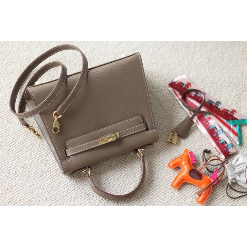 Túi xách nữ HM kelly da thật 100% sang chảnh dã man -3 màu chuẩn xịn kèm ngựa, khăn..