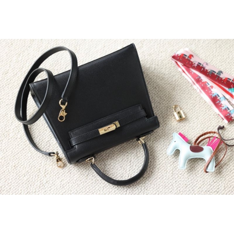 Túi xách nữ HM kelly da thật 100% sang chảnh dã man -3 màu chuẩn xịn kèm ngựa, khăn..