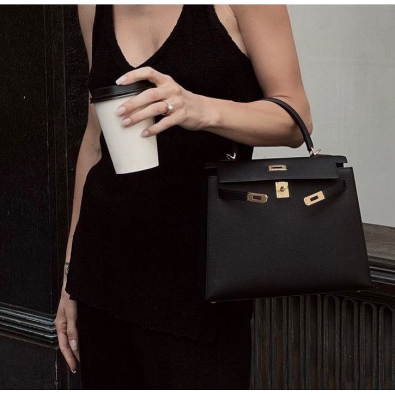 Túi xách nữ HM kelly da thật 100% sang chảnh dã man -3 màu chuẩn xịn kèm ngựa, khăn..