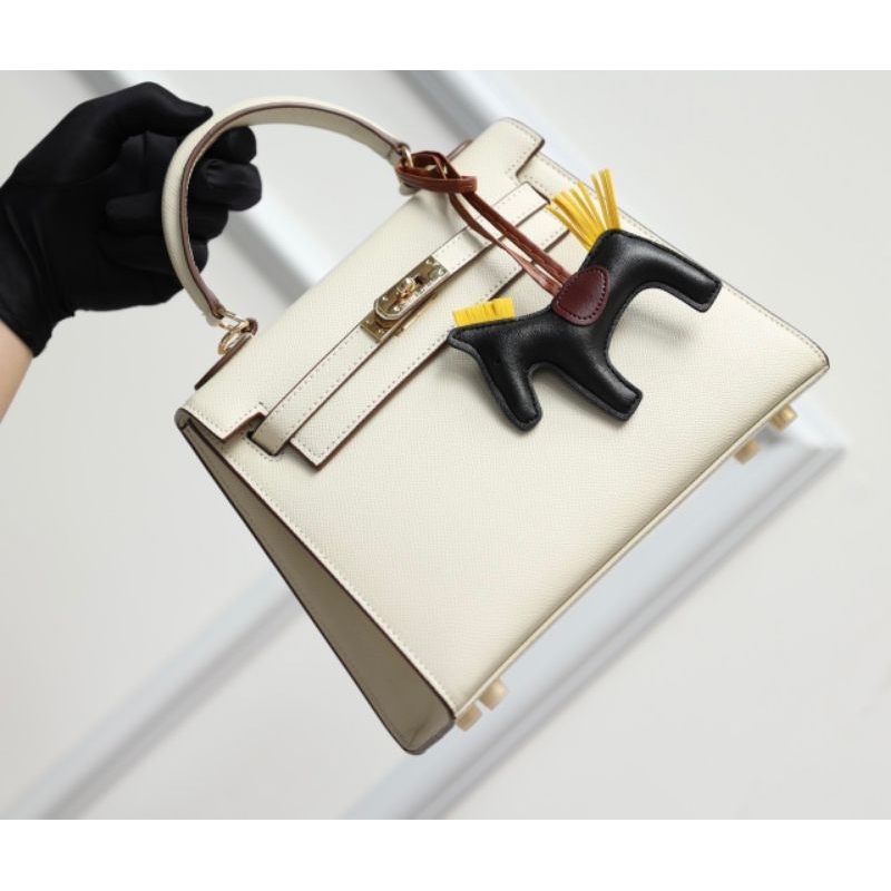 Túi xách nữ HM kelly da thật 100% sang chảnh dã man -3 màu chuẩn xịn kèm ngựa, khăn..