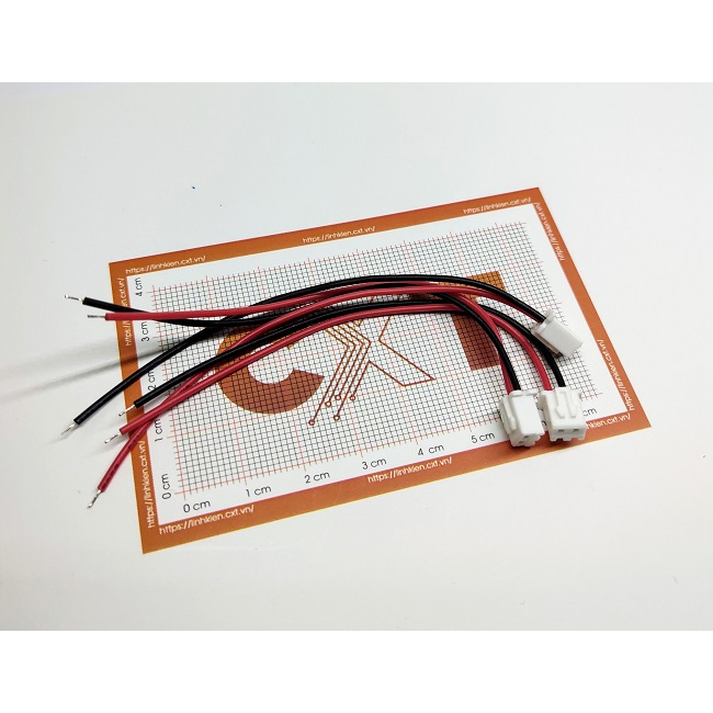 Dây bus XH2.54 2P đen/đỏ một đầu cái - Dài 10cm