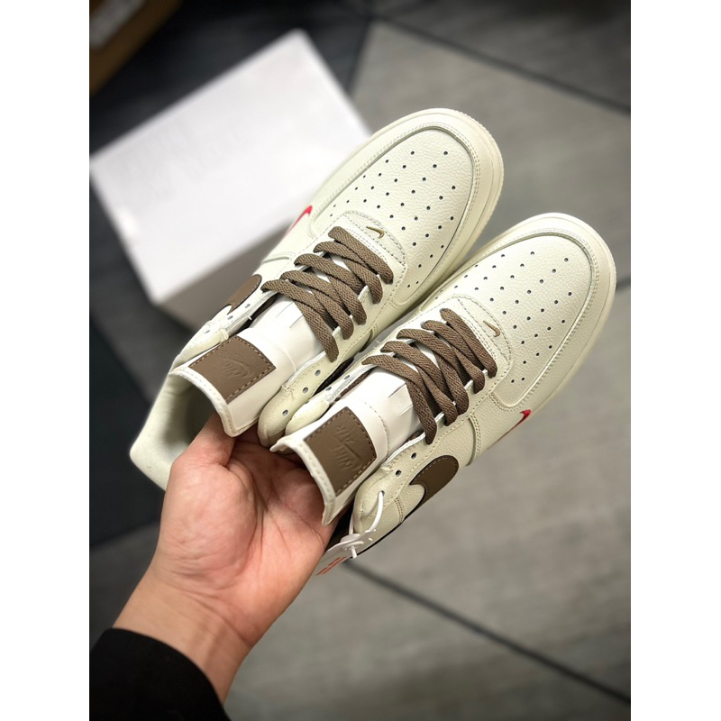 Giày AF1 Trắng Nâu – Air Force 1 White Brown.