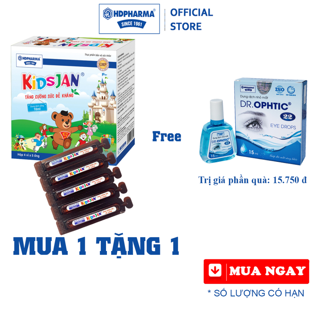 Kidsjan Tăng Cường Sức Đề Kháng - Bổ Sung Acid Amin Và Kẽm, Giúp Bé Khỏe Mạnh