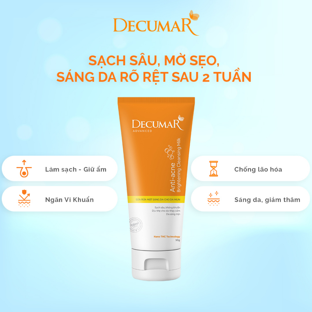 Sữa rửa mặt dạng Gel NaNo Nghệ cùng với B3 giúp làm sạch sâu sáng da -50gr