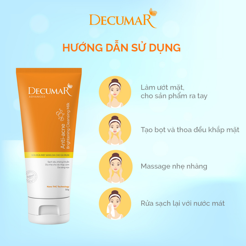 Sữa rửa mặt dạng Gel NaNo Nghệ cùng với B3 giúp làm sạch sâu sáng da -50gr