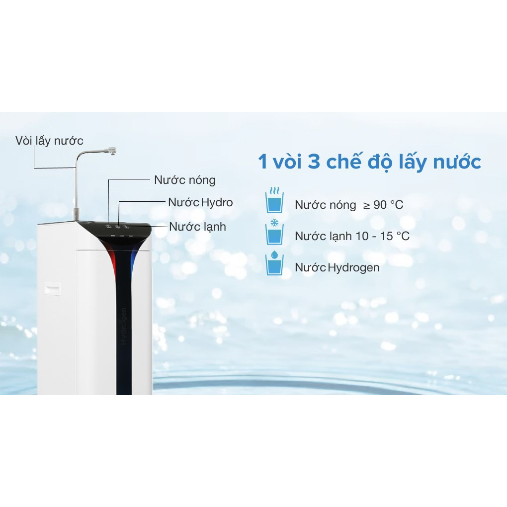 Máy lọc nước Kangaroo KG10A6S RO Hydrogen nóng lạnh , màn hình cảm ứng, có khoá trẻ em