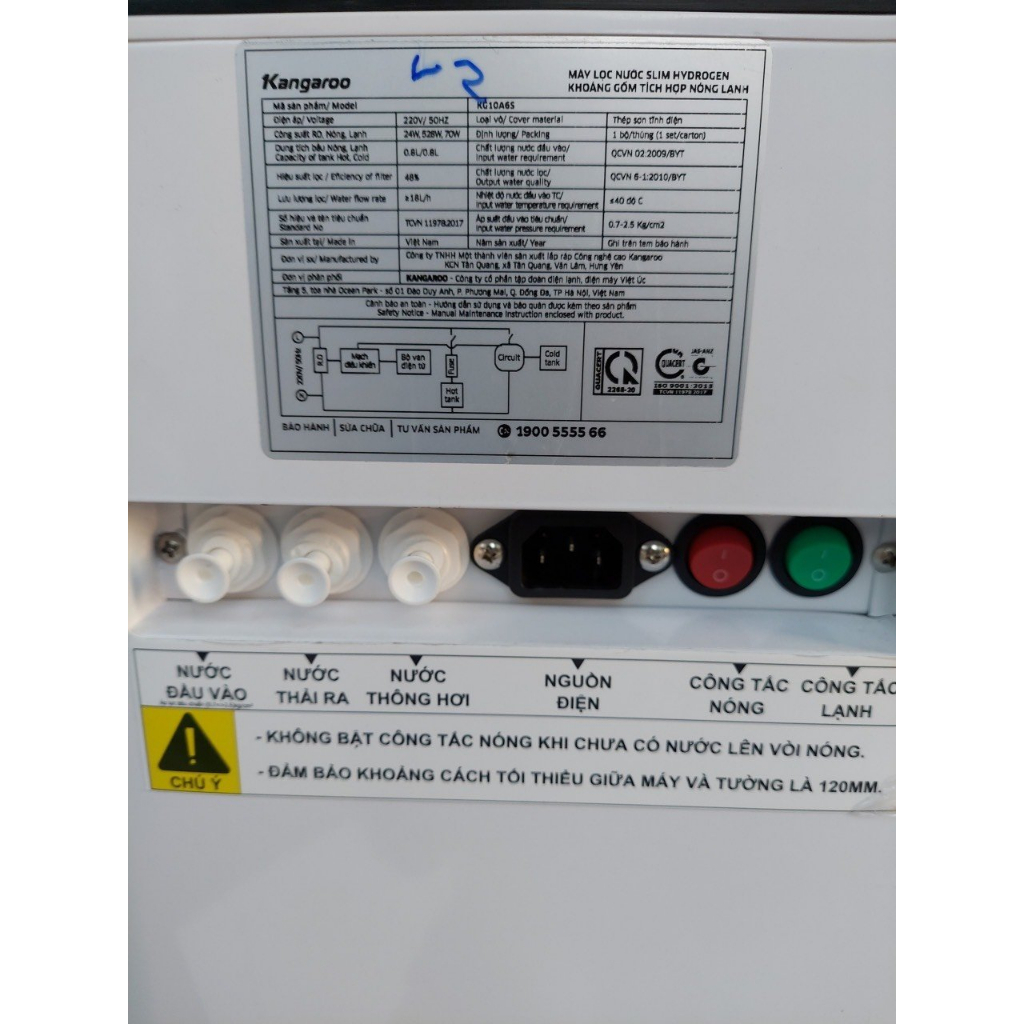 Máy lọc nước Kangaroo KG10A6S RO Hydrogen nóng lạnh , màn hình cảm ứng, có khoá trẻ em