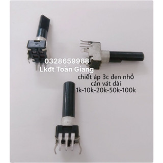 Combo 20 Chiết áp 3chân đen nhỏ loại cán tròn - cán vát