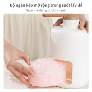 Máy Bào Đá Mini Dụng Cụ Xay Đá Tuyết Quay Bằng Tay Đa Năng Cho Gia Đình