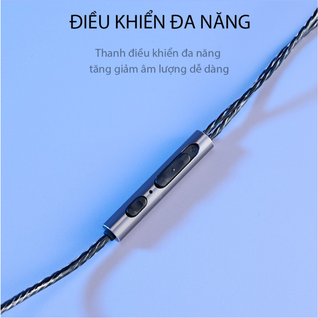 Tai Nghe Nhét Tai Chính Hãng Dây Dù VIVAN Q12 Cổng Kết Nối Chữ L 3.5mm Tích Hợp Micro Đàm Thoại - Bảo hành 12 tháng