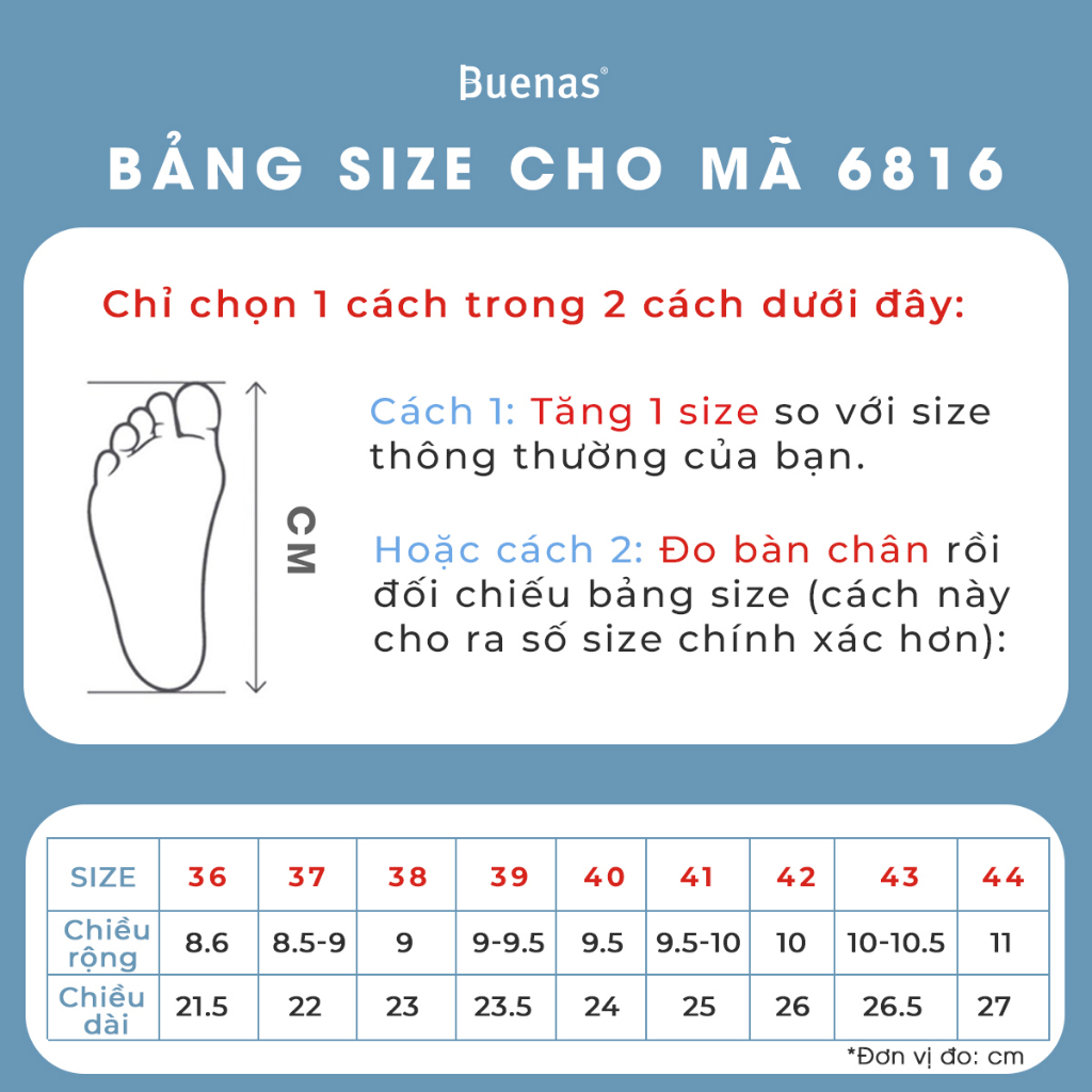 Sandal Buenas 6816 Pegasus nam nữ đi học quai ngang  - dép quai hậu unisex đế cao 3 phân