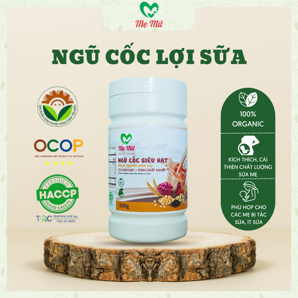 Bột ngũ cốc lợi sữa dinh dưỡng Mẹ Mít hỗ trợ kích sữa cải thiện chất lượng sữa dành cho mẹ sau sinh hộp 500g