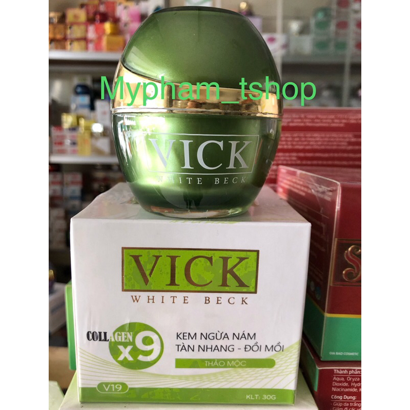 Kem Ngừa Nám,Tàn Nhang,Đồi Mồi Vick WHITE BECK COLLAGEN X9 ,30gram