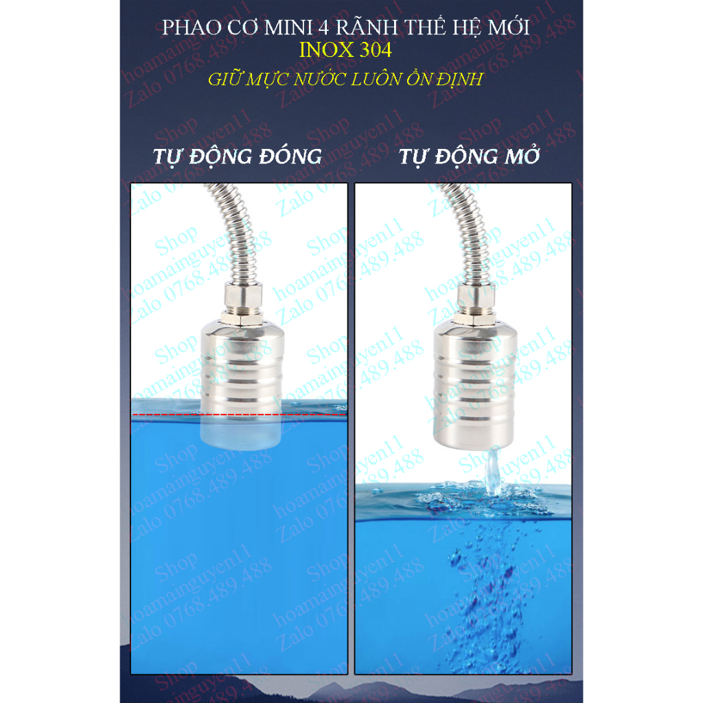 Phao cơ  4 rãnh thế hệ mới 100% inox 304