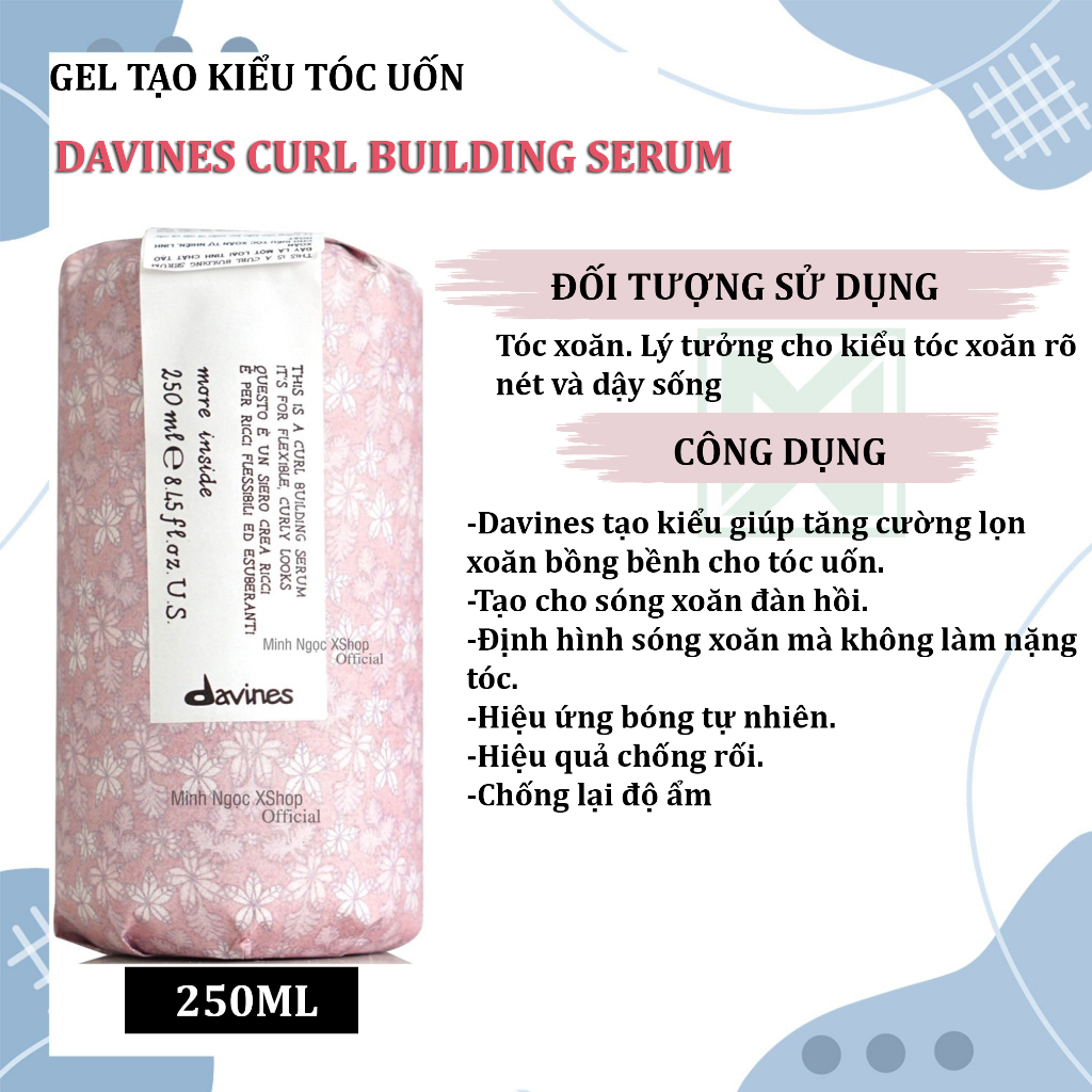 Gel tạo kiểu tóc uốn Davines Curl Building Serum 250ML