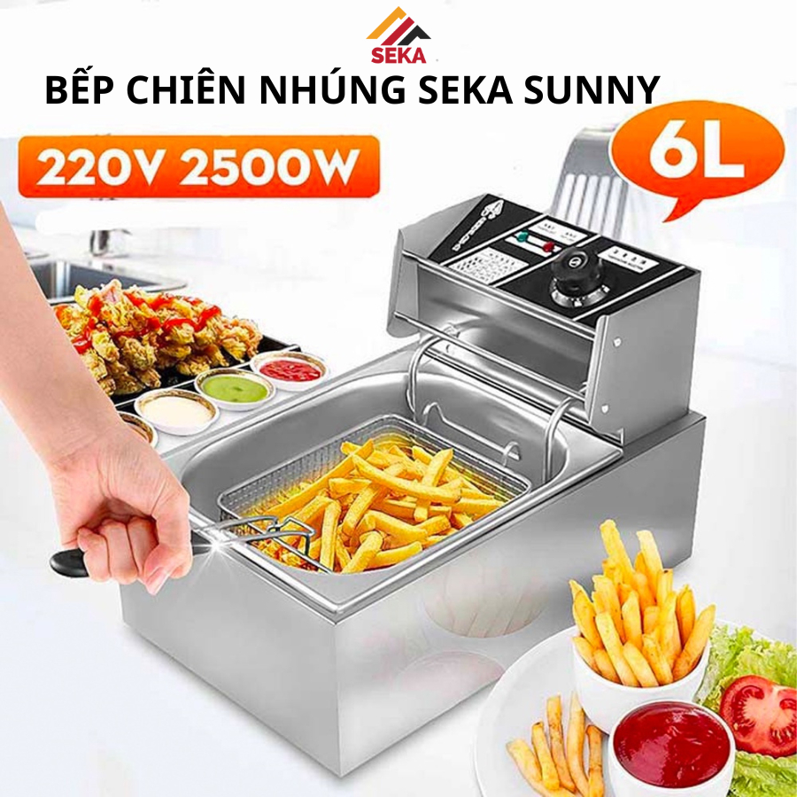 Bếp chiên nhúng điện seka sunny 6 lít,12 lít inox cao cấp, bảo hành 12 tháng