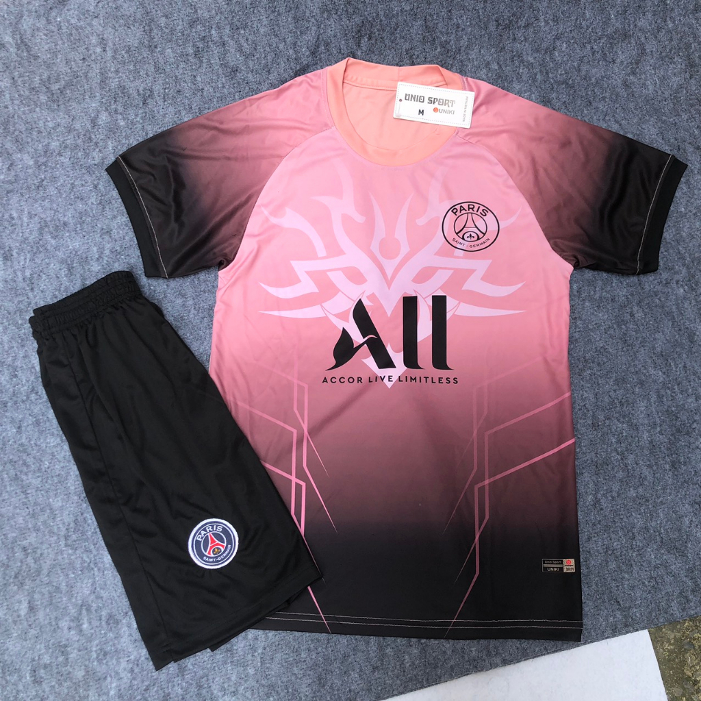 Bộ quần áo bóng đá Psg Hồng mẫu mới_In tên số áo theo yêu cầu_Hàng thun lạnh cao cấp loại 1