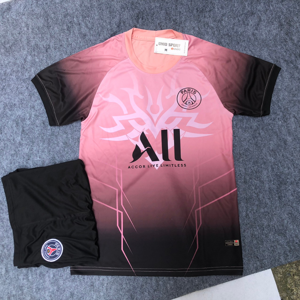 Bộ quần áo bóng đá Psg Hồng mẫu mới_In tên số áo theo yêu cầu_Hàng thun lạnh cao cấp loại 1