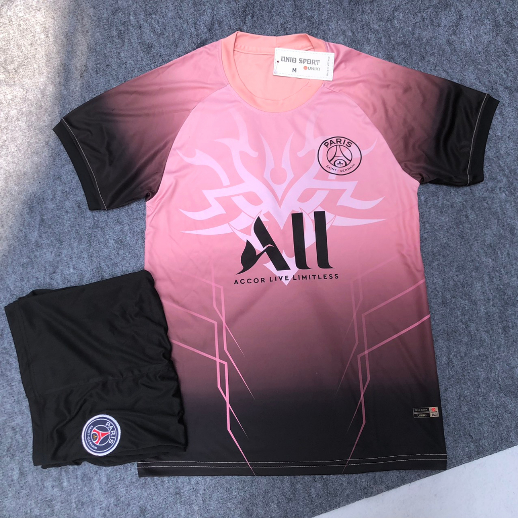 Bộ quần áo bóng đá Psg Hồng mẫu mới_In tên số áo theo yêu cầu_Hàng thun lạnh cao cấp loại 1