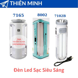 Đèn sạc tích điện dp7165, đèn pin sạc cao cấp 3 chế độ 7102b, đèn nđ 8002s nlmt