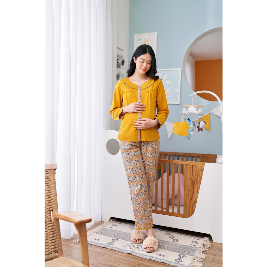 Bộ mặc nhà sau sinh Thô Kate Hàn cao cấp thoáng mát tiện lợi cho mẹ TS2101