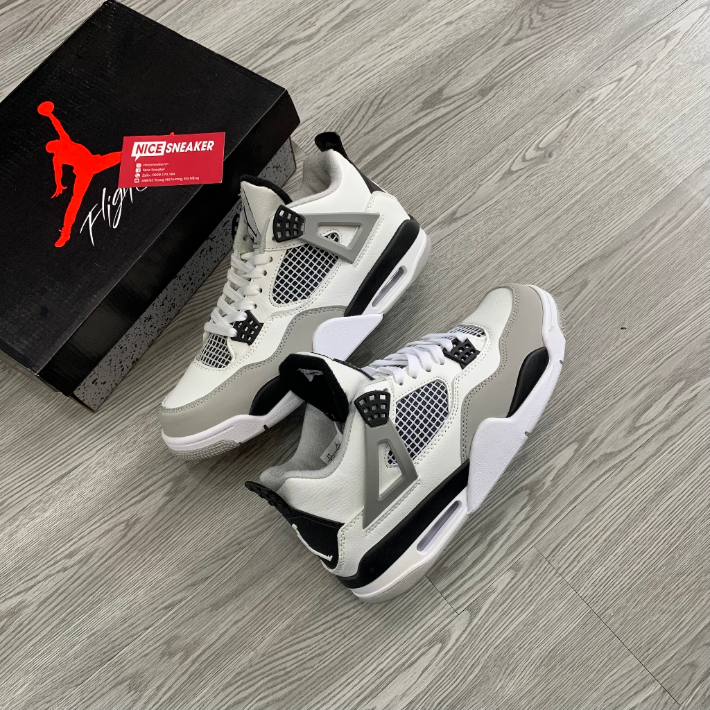 Giày Air Jodan 4 Low Military Black Rep 1:1, Giày Bóng Rổ JD4 Trắng Đen Full Box - NICE SNEAKER | Chất lượng siêu cấp.