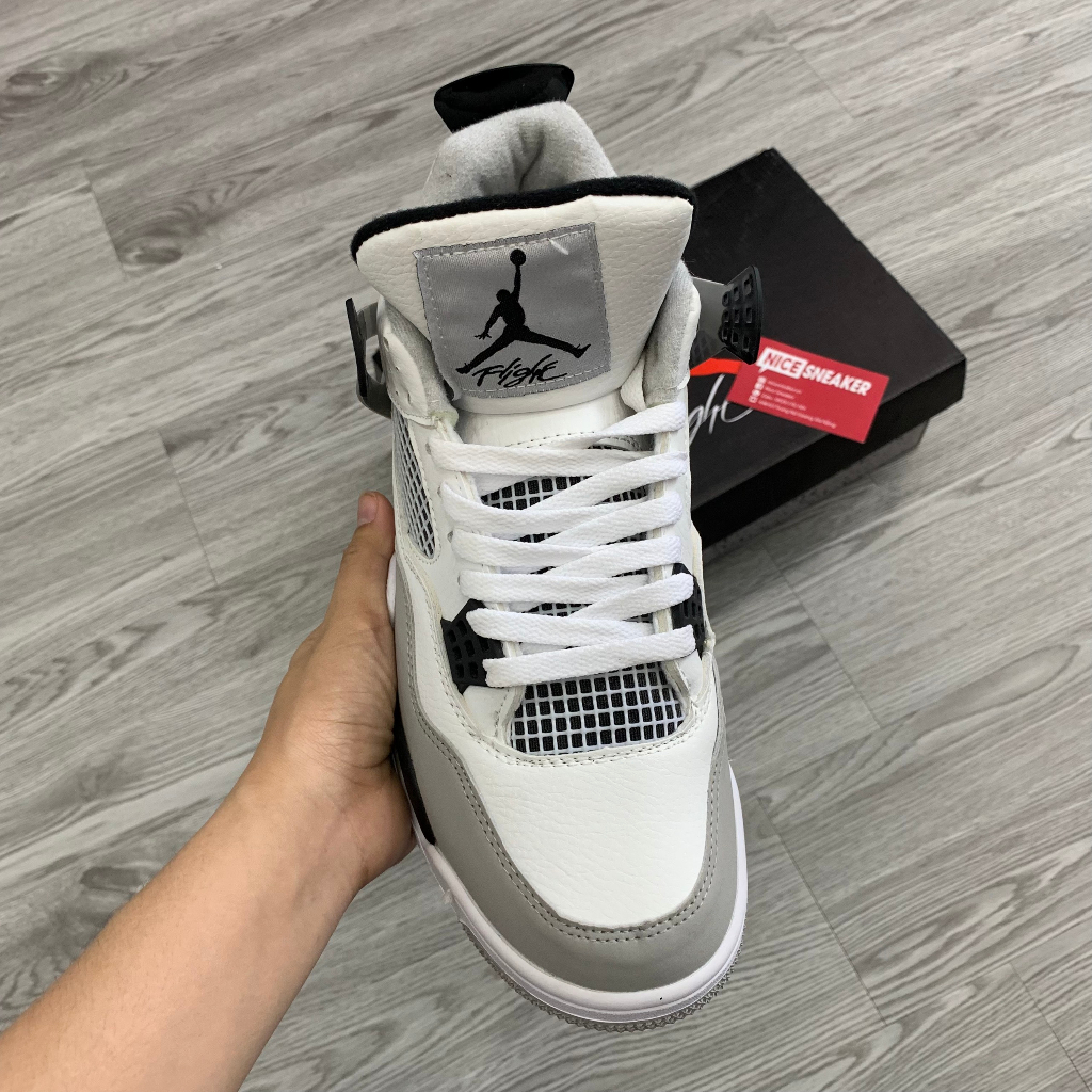 Giày Air Jodan 4 Low Military Black Rep 1:1, Giày Bóng Rổ JD4 Trắng Đen Full Box - NICE SNEAKER | Chất lượng siêu cấp.