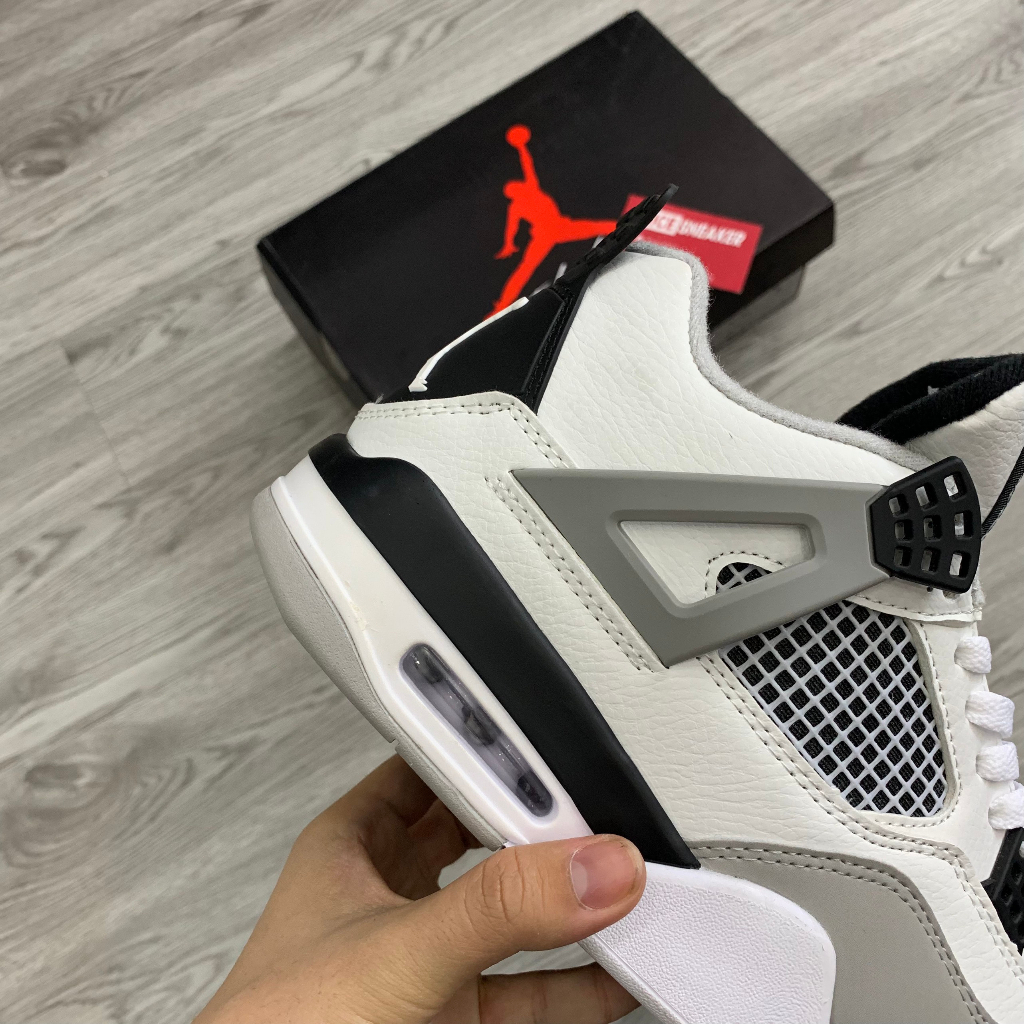 Giày Air Jodan 4 Low Military Black Rep 1:1, Giày Bóng Rổ JD4 Trắng Đen Full Box - NICE SNEAKER | Chất lượng siêu cấp.