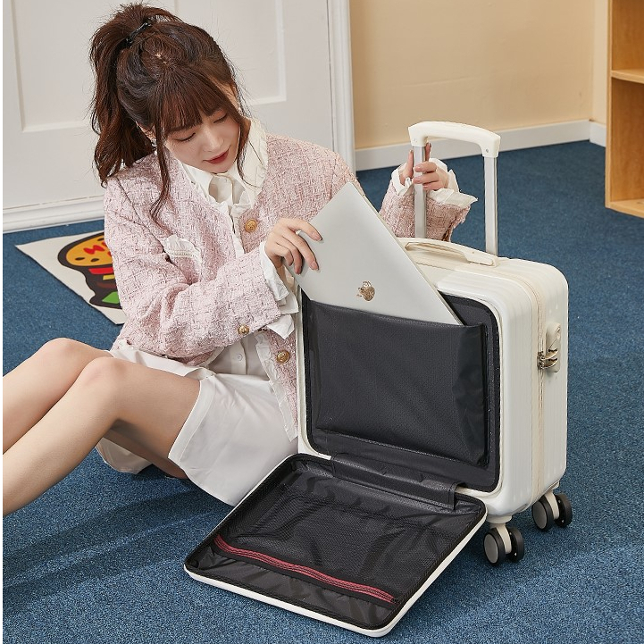 Vali xách tay 18 inch khóa 3 số bảo mật Vali size 18 dáng vuông bề mặt nhám chống trầy xước bibi shop