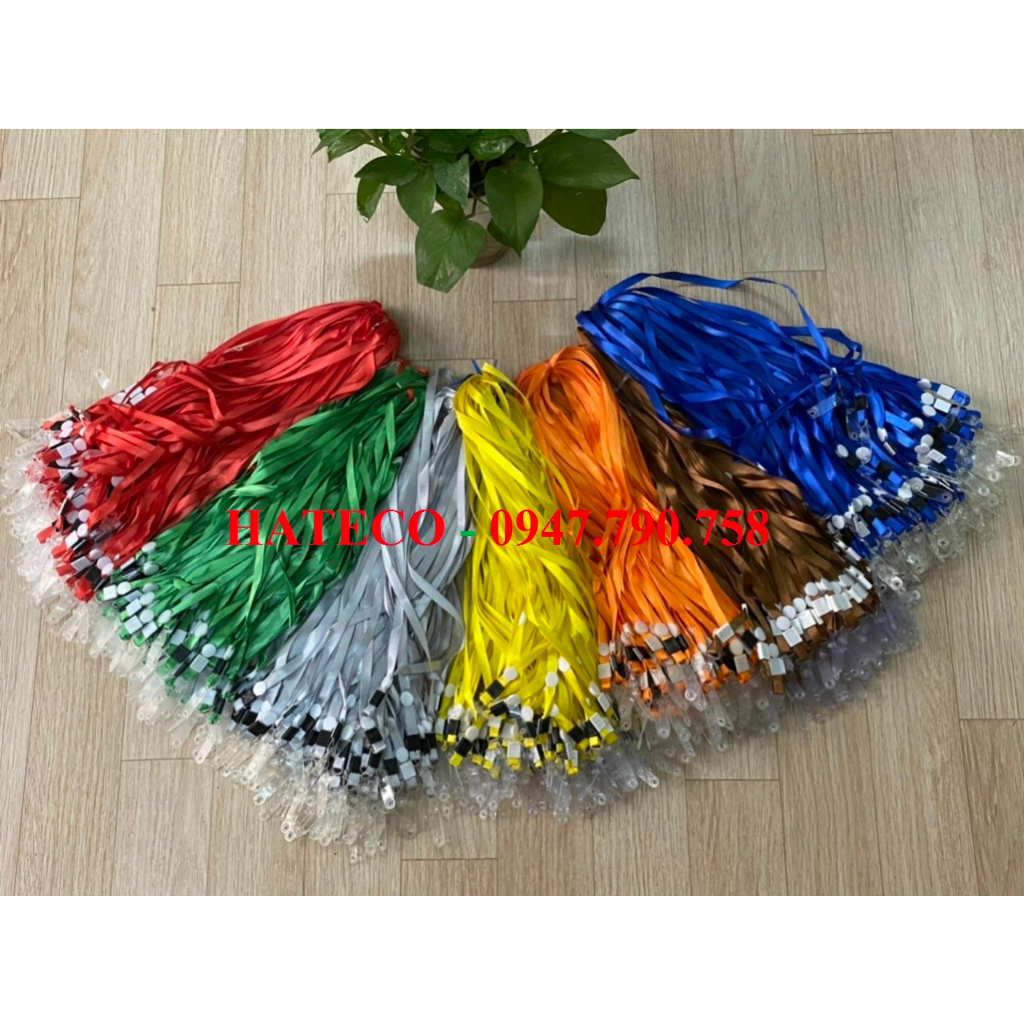 DÂY ĐEO THẺ NHÂN VIÊN, HỌC SINH ,Dây đeo thẻ lụa móc nhựa - dây đeo thẻ nhân viên - Dây lụa