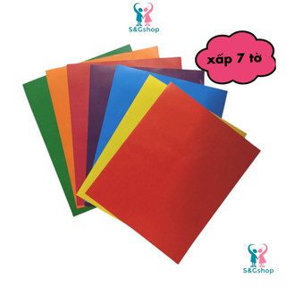 Giấy màu thủ công loại có kẻ ô ly, không dán 22x17cm (7 tờ)