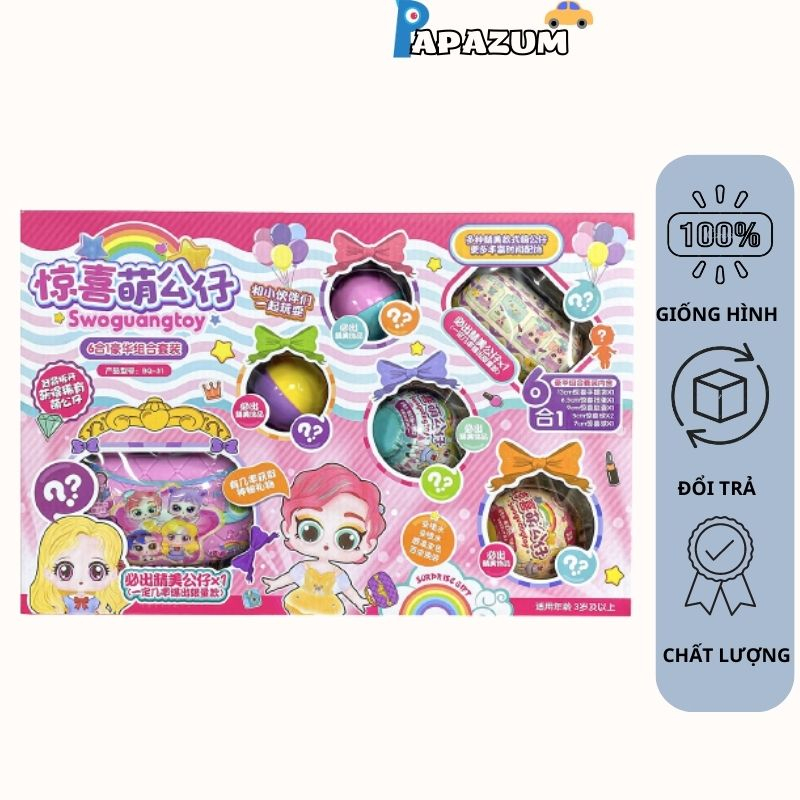 Bộ búp bê 6in1 thay đổi màu sắc dễ thương cho bé gái PAPAZUM