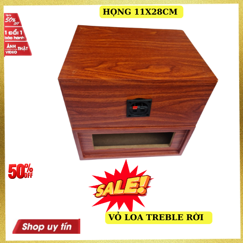 Vỏ loa treble rời vân gỗ kích thước 16cmx33cm kèm họng 11x28cm lắp treble ren xoáy giá 1 chiếc
