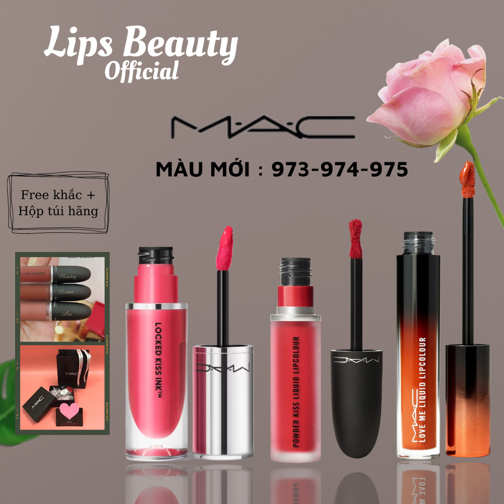 Son MAC chính hãng Powder Kiss Liquid , Love Me Fullsize , Chuẩn Auth, LIPS BEAUTY OFFICIAL