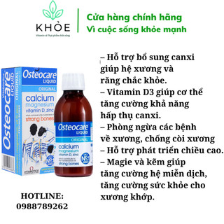 Canxi nước Osteocare Liquid 200ml của Uk