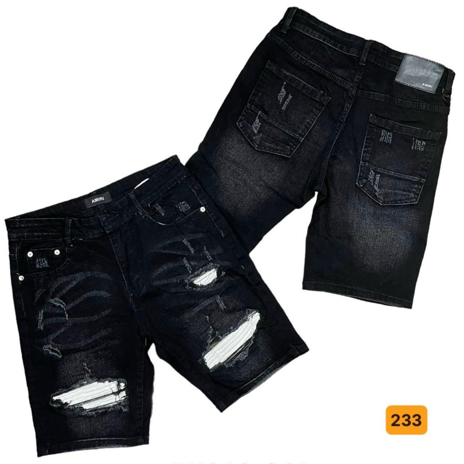 Quần short jean nam màu xanh logo thêu chất bò - quần short lửng bò nam co giãn thời trang cao cấp Tp_shop_87 ms265