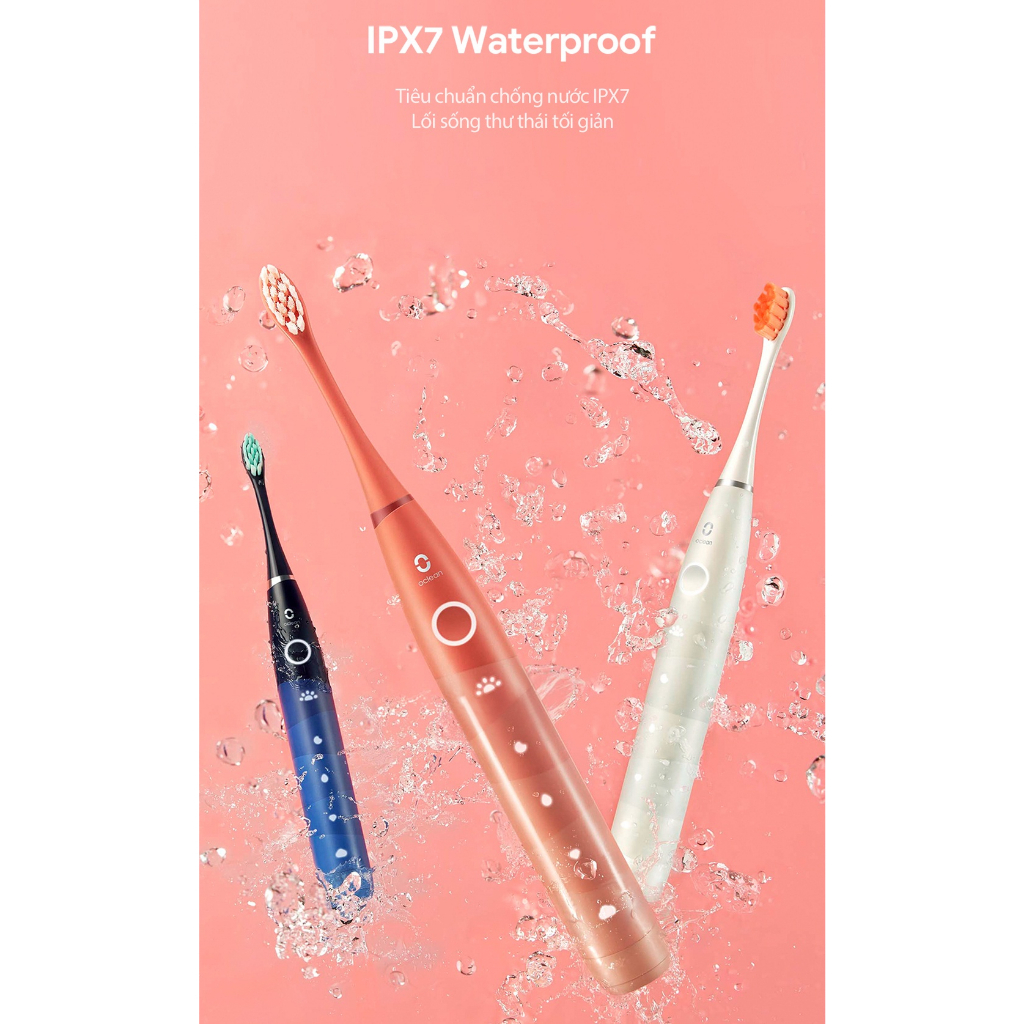 Bàn Chải Điện Oclean Flow 5 Chế Độ Chải Chống Nước IPX7 - Hàng Chính Hãng - Bảo Hành 24T - MIMAX