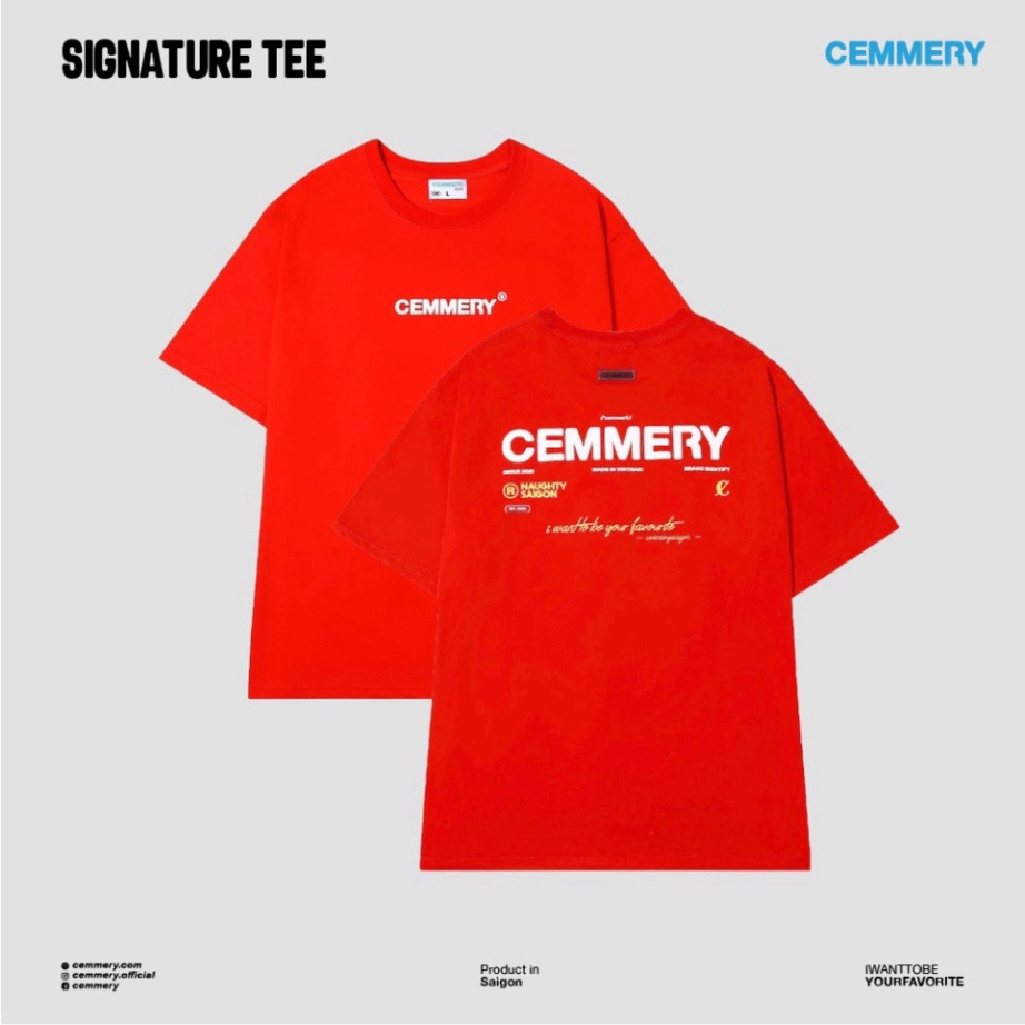 Áo Thun LocalBrand Cemmery " SIGNATURE TEE ", Áo thun nam nữ Unisex from rộng Cotton co giãn chiều thoáng mát ATT14