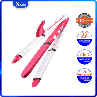 Kemei máy duỗi tóc, uốn tóc, dập xù đa năng 3in1 km-3304