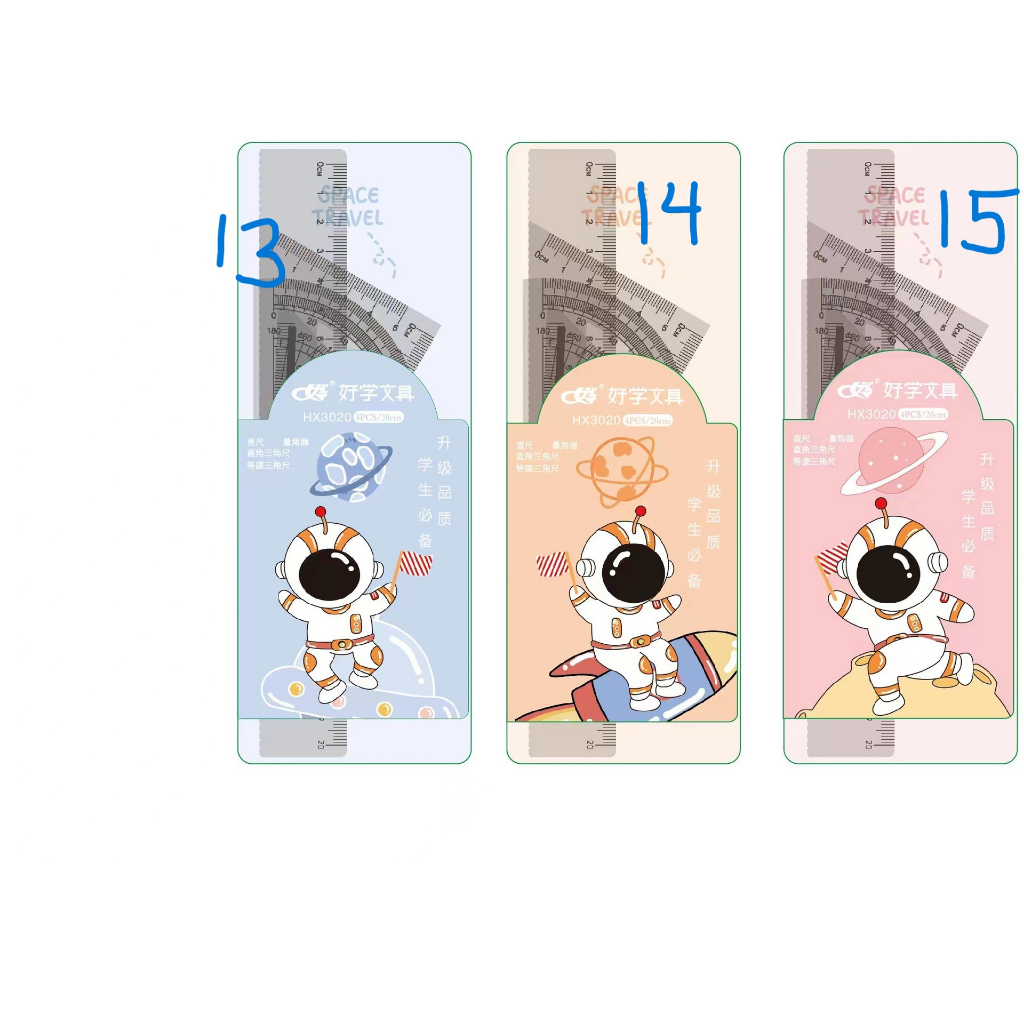 Bộ thước ê ke 4 chi tiết nhiều mẫu dễ thương SAMYBABYY
